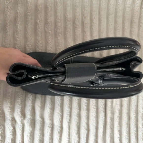 Dooney & Bourne Black Pebbled Grain Leather Satchel - Picture 10 of 13